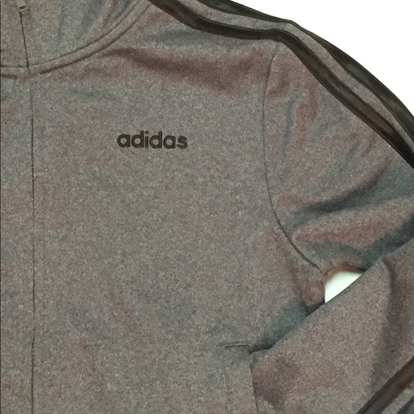 Adidas Youth Iconic Gray Black Track Jacket Size 8 - Picture 7 of 8